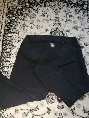 torrid Black Skirted Leggings with Heart Dotted Texture